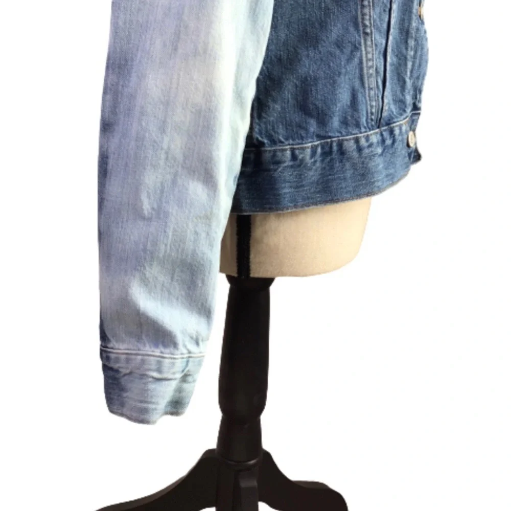 GAP Custom Hand Bleached Blue Jean Fitted Jacket Medium